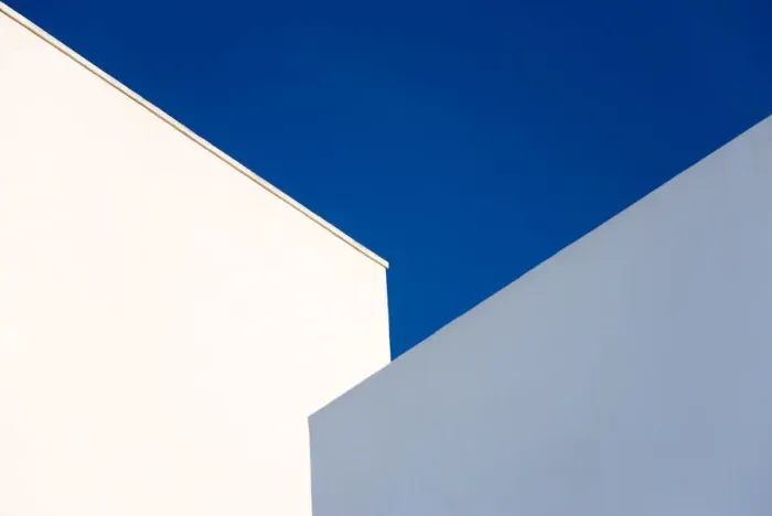 Framed Print : Two Buildings and a Blue Sky Framed Print : Two Buildings and a Blue Sky