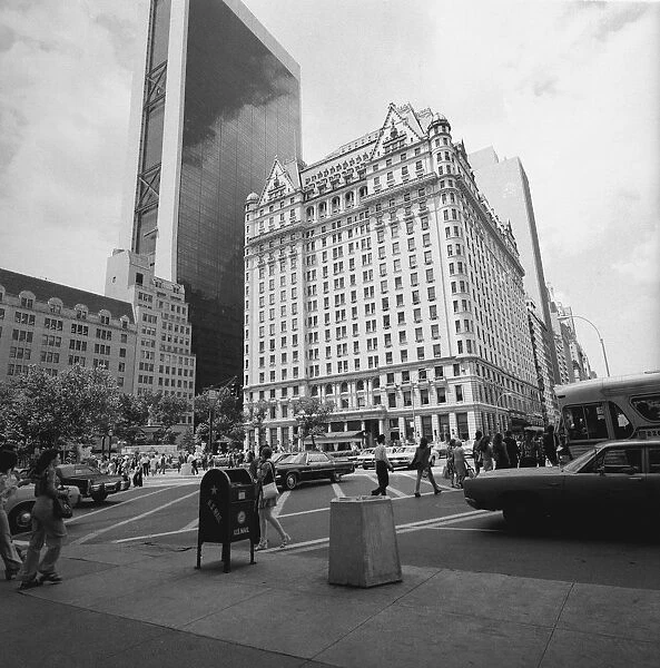 Buildings and street, New York City, USA, (B&W)