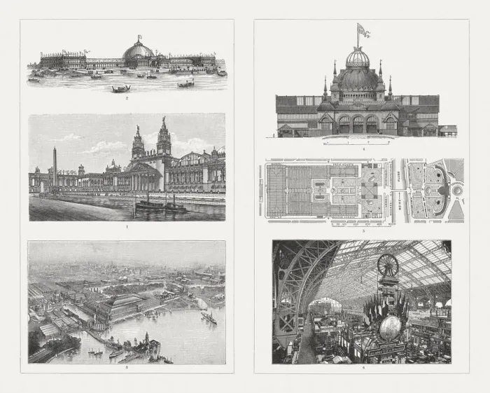 Framed Print : Buildings of the world Exhibitions, 19th century Framed Print : Buildings of the world Exhibitions, 19th century