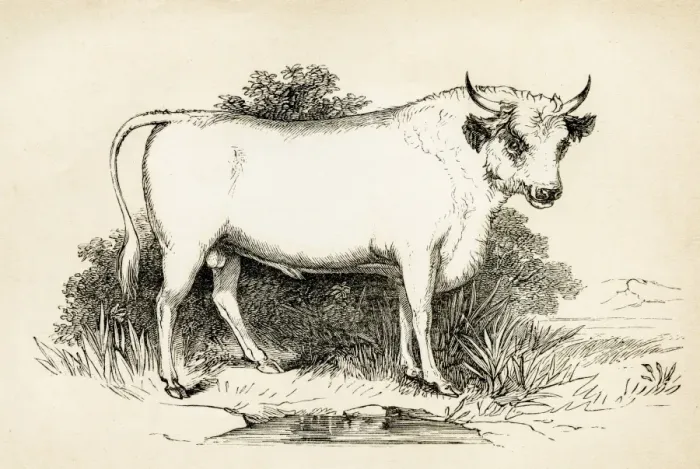 Framed Print : Bull engraving 1851 Framed Print : Bull engraving 1851