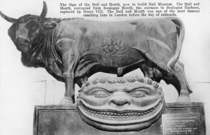 Framed Print : Bull And Mouth Sign, Guild Hall Museum, London Framed Print : Bull And Mouth Sign, Guild Hall Museum, London