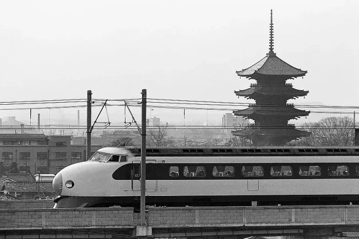 Framed Print : Bullet Train Running Past Pagodas Framed Print : Bullet Train Running Past Pagodas