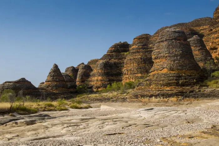 Framed Print : Bungle Bungles, beehive-shaped sandstone towers, Purnululu National Park, UNESCO World Heritage Site, Eastern Kimberleys, Western Australia