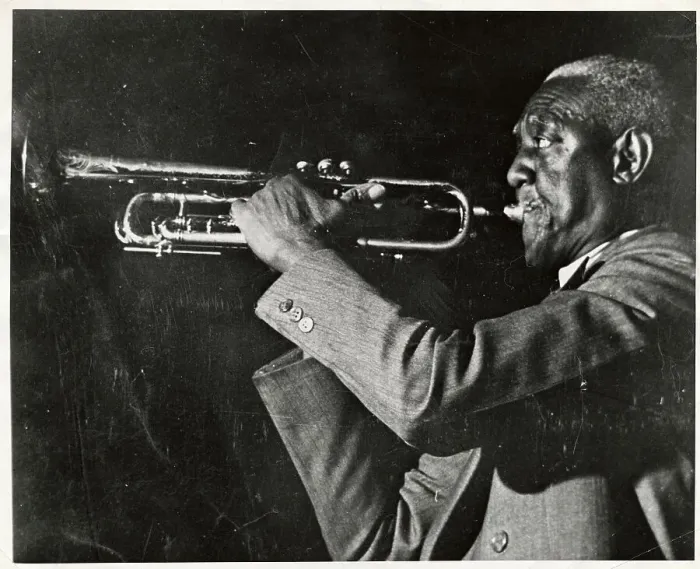 Framed Print : Bunk Johnson Playing Trumpet Framed Print : Bunk Johnson Playing Trumpet