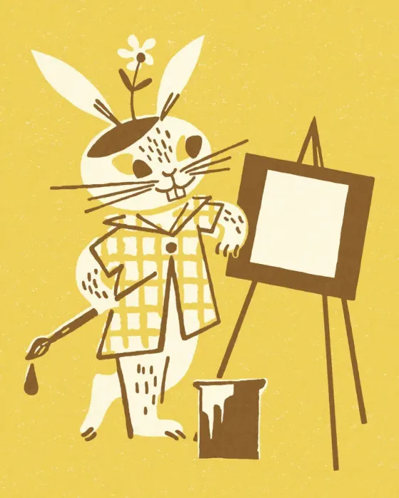 Framed Print : Bunny Artist Framed Print : Bunny Artist