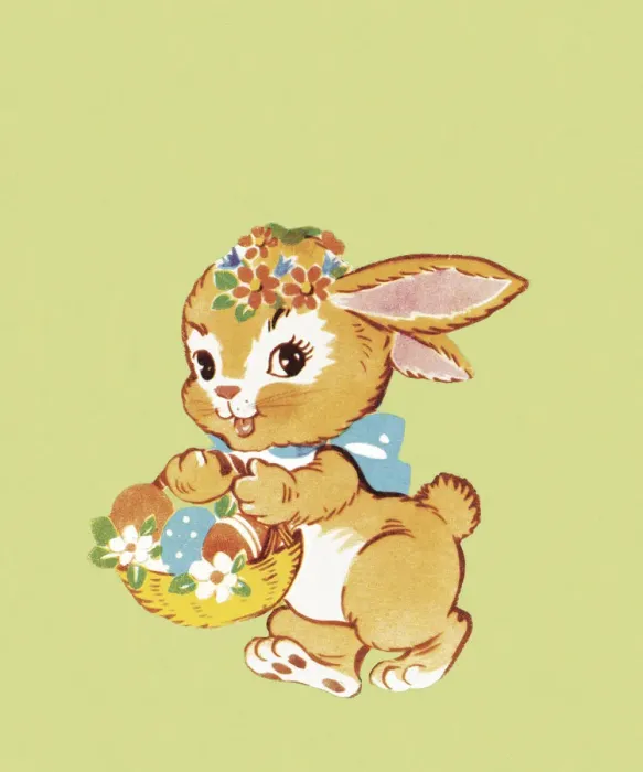 Framed Print : Bunny Holding Basket