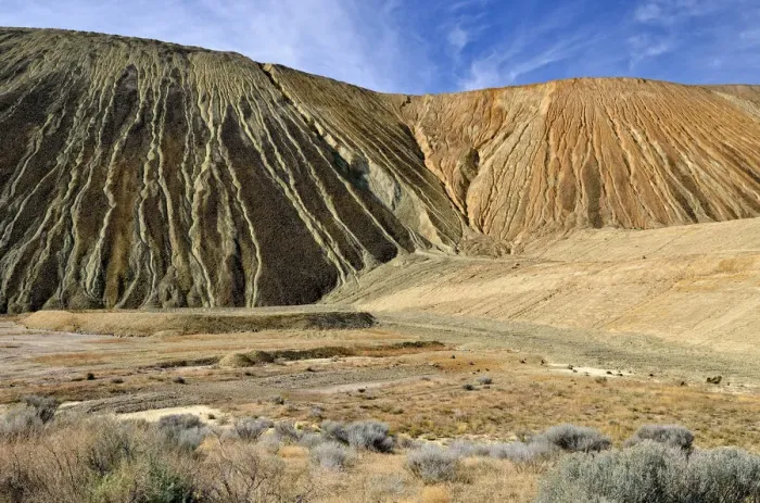Framed Print : Burden dumps with rain water channels, Kennecott Utah Coppers Bingham Canyon Mine, Copperton, Utah, USA Framed Print : Burden dumps with rain water channels, Kennecott Utah Coppers Bingham Canyon Mine, Copperton, Utah, USA