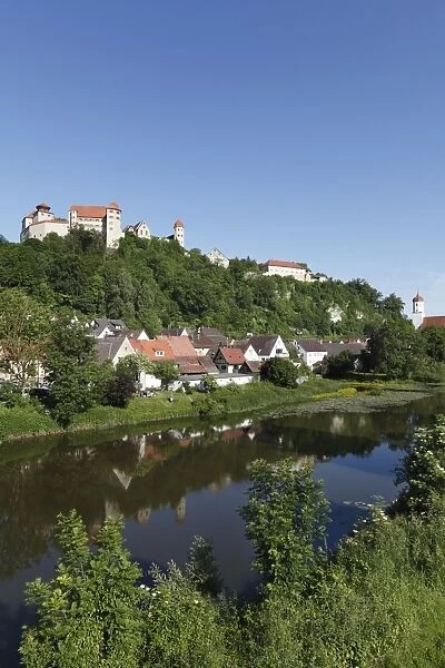 Burg Harburg castle, Woernitz river, Harburg, Schwaben, Bavaria, Germany, Europe