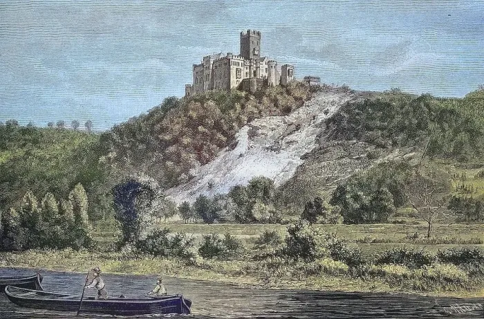Framed Print : Burg Lahneck, is a medieval fortress in the town of Lahnstein in Rhineland-Palatinate, Germany, 19th century view, Historic, digitally restored reproduction from a 19th century original Framed Print : Burg Lahneck, is a medieval fortress in the town of Lahnstein in Rhineland-Palatinate, Germany, 19th century view, Historic, digitally restored reproduction from a 19th century original