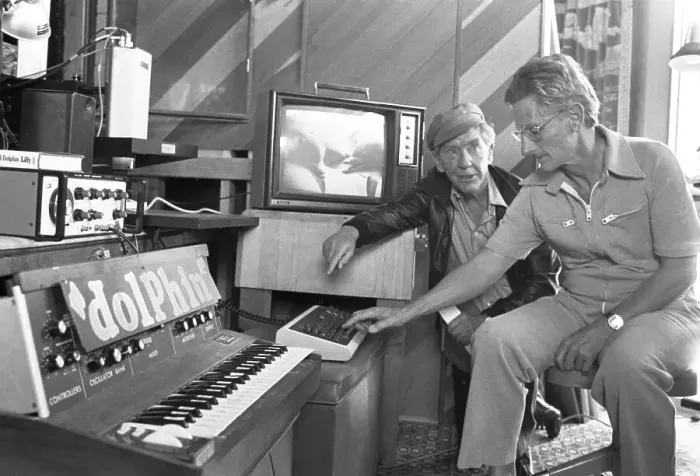 Framed Print : Burgess Meredith With Dr. John Lilly
