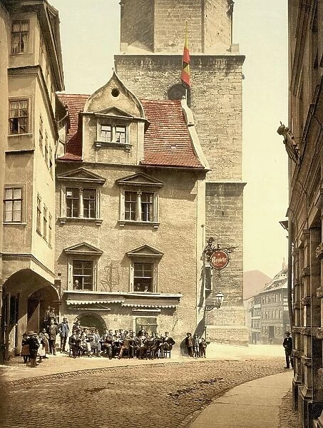 The Burgkeller in Jena in Thuringia, Germany, Historical, Photochrome print from the 1890s