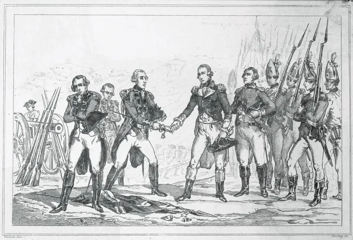 Framed Print : Burgoyne Surrendering at Saratoga Framed Print : Burgoyne Surrendering at Saratoga
