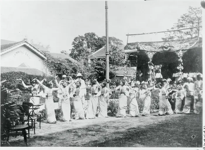 Framed Print : Burmese Women Performing Native Dance