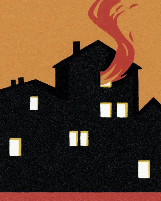 Framed Print : Burning House Framed Print : Burning House