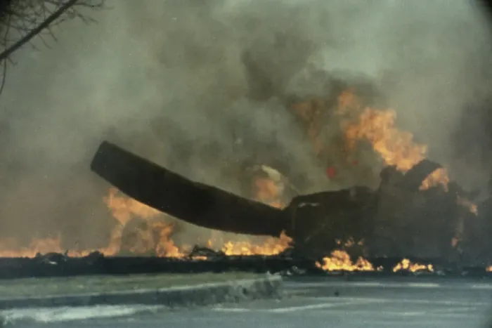 Framed Print : Burning Wreck Of Orion Plane Framed Print : Burning Wreck Of Orion Plane