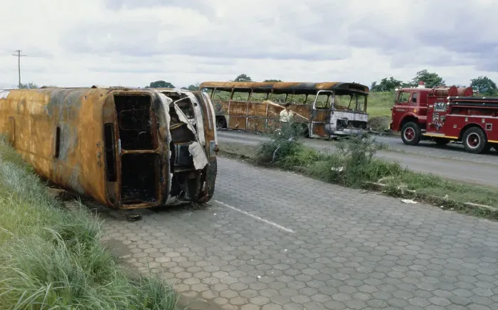 Framed Print : Burnt Out Buses In Nicaragua Framed Print : Burnt Out Buses In Nicaragua