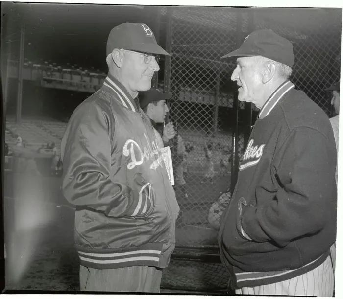Framed Print : Burt Shoton with Casey Stengel Framed Print : Burt Shoton with Casey Stengel