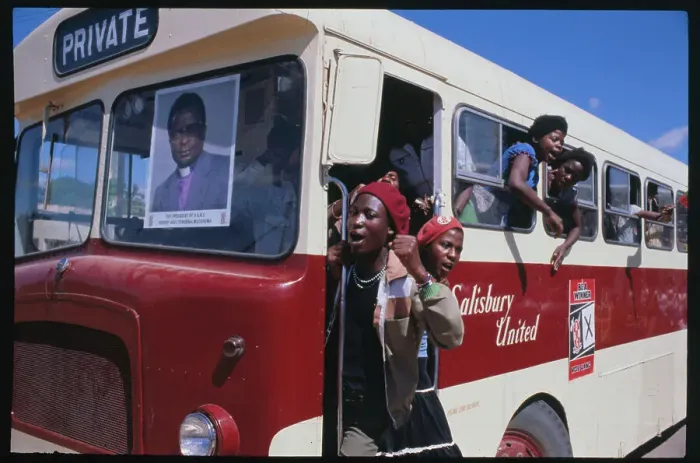 Framed Print : Bus Riders as Political Supporters Framed Print : Bus Riders as Political Supporters