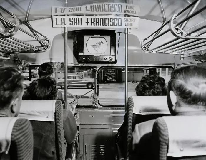 Framed Print : Bus And Tv Framed Print : Bus And Tv