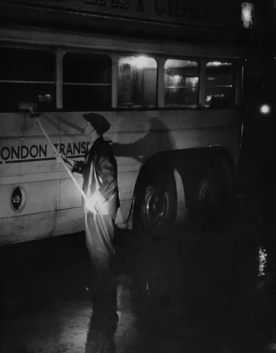 Framed Print : Bus Washing