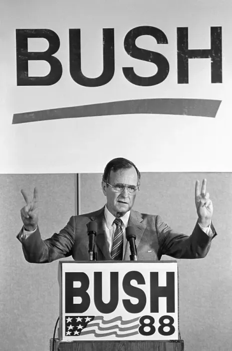 Framed Print : Bush Giving Victory Signs Framed Print : Bush Giving Victory Signs