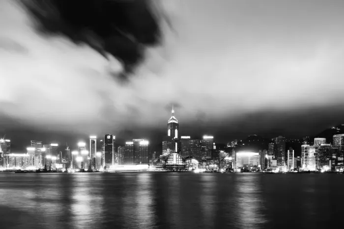 Framed Print : Business District and Victoria Harbour, Hong Kong Framed Print : Business District and Victoria Harbour, Hong Kong