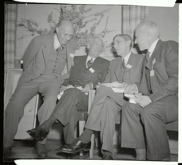 Framed Print : Business Execs Sitting at Luncheon Framed Print : Business Execs Sitting at Luncheon