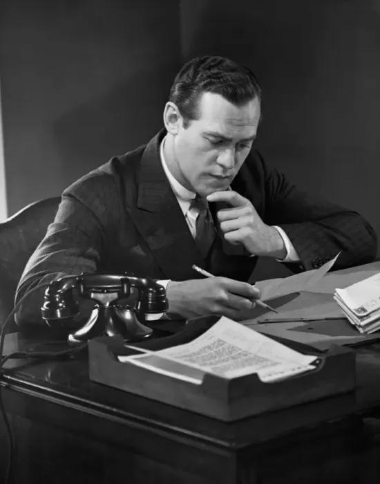 Framed Print : Businessman at desk Framed Print : Businessman at desk