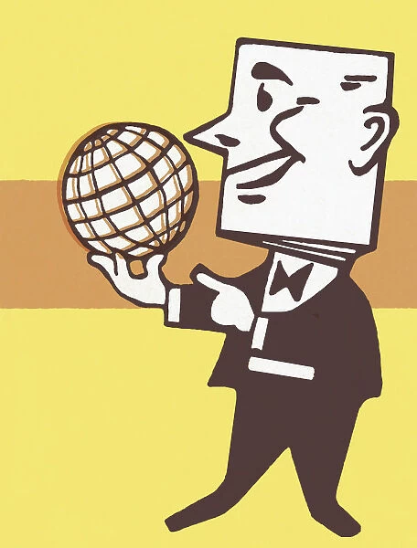 Businessman Holding a Globe
