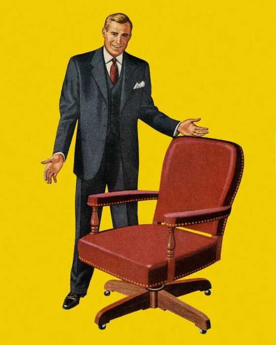 Framed Print : Businessman and Office Chair Framed Print : Businessman and Office Chair