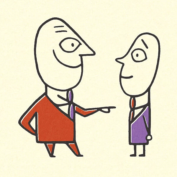 Businessman Pointing at a Colleague