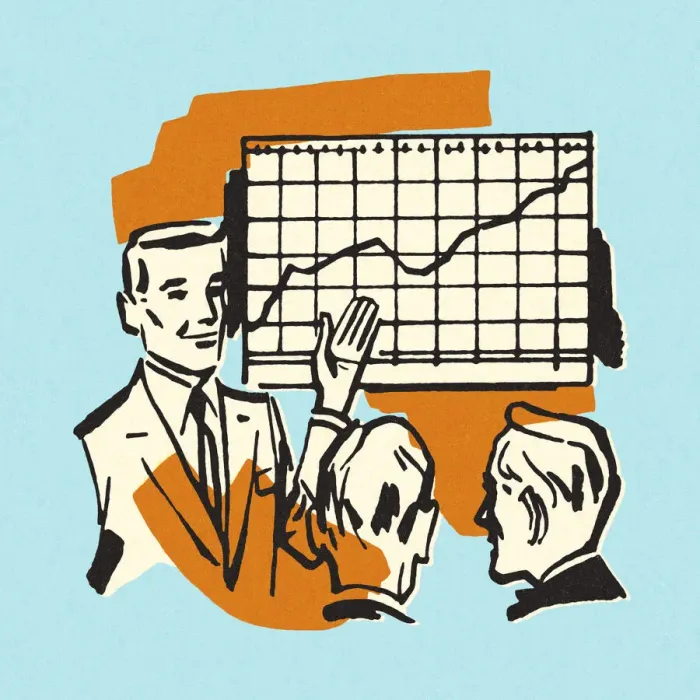 Framed Print : Businessman Presenting a Chart Framed Print : Businessman Presenting a Chart