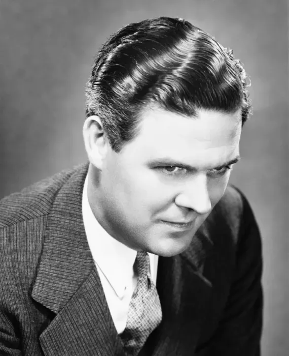 Framed Print : Businessman in studio, (B&W), portrait Framed Print : Businessman in studio, (B&W), portrait