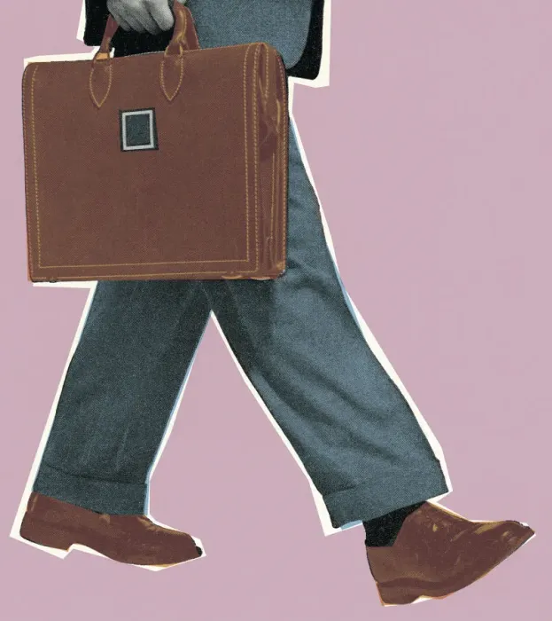 Framed Print : Businessman Walking with Briefcase Framed Print : Businessman Walking with Briefcase