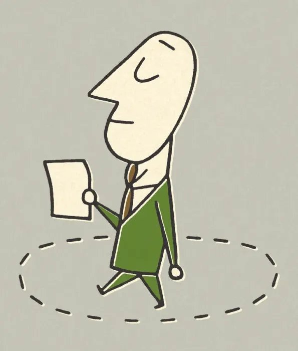 Framed Print : Businessman Walking in Circles Framed Print : Businessman Walking in Circles