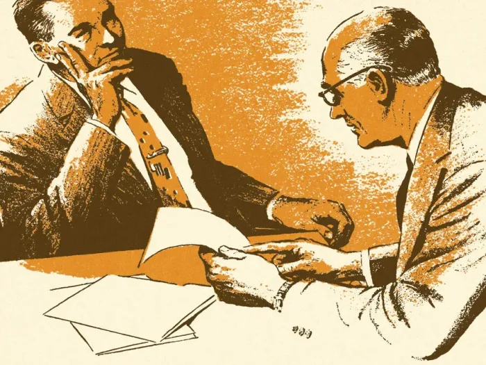 Framed Print : Two Businessmen in a Meeting Framed Print : Two Businessmen in a Meeting