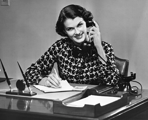 Businesswoman on telephone