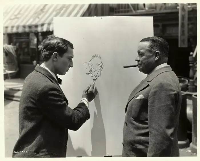 Framed Print : Buster Keaton Drawing George McManus Framed Print : Buster Keaton Drawing George McManus