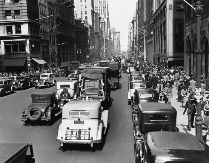 Framed Print : Busy Fifth Avenue, 1936 Framed Print : Busy Fifth Avenue, 1936