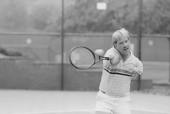Framed Print : Butch Lumpkin Playing Tennis