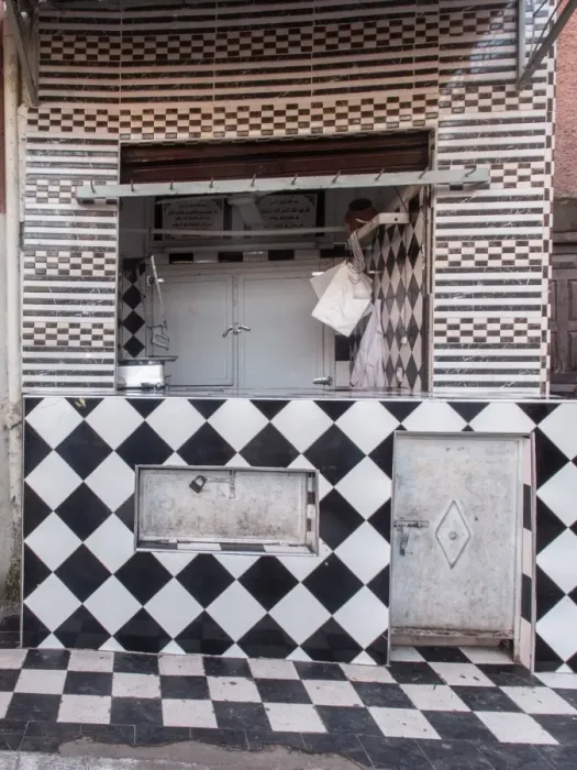 Framed Print : Butcher shop, Marrakech, Morocco