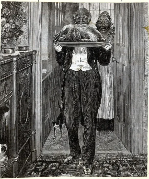 Framed Print : Butler Serving Thanksgiving Turkey Framed Print : Butler Serving Thanksgiving Turkey