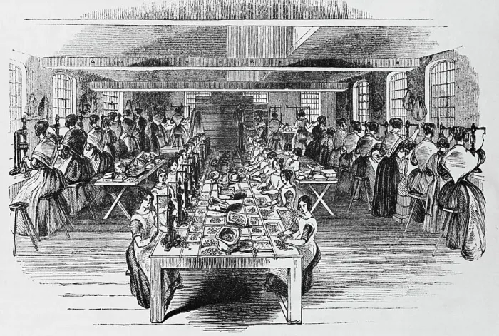 Framed Print : Buttons Factory, Woodcut, 19Th Century Framed Print : Buttons Factory, Woodcut, 19Th Century
