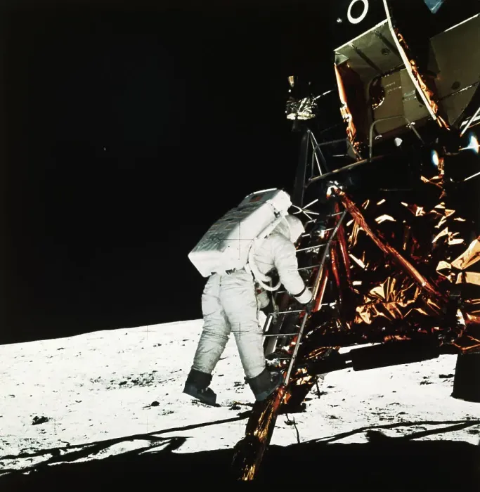 Framed Print : Buzz Aldrin Suspended in Space Framed Print : Buzz Aldrin Suspended in Space