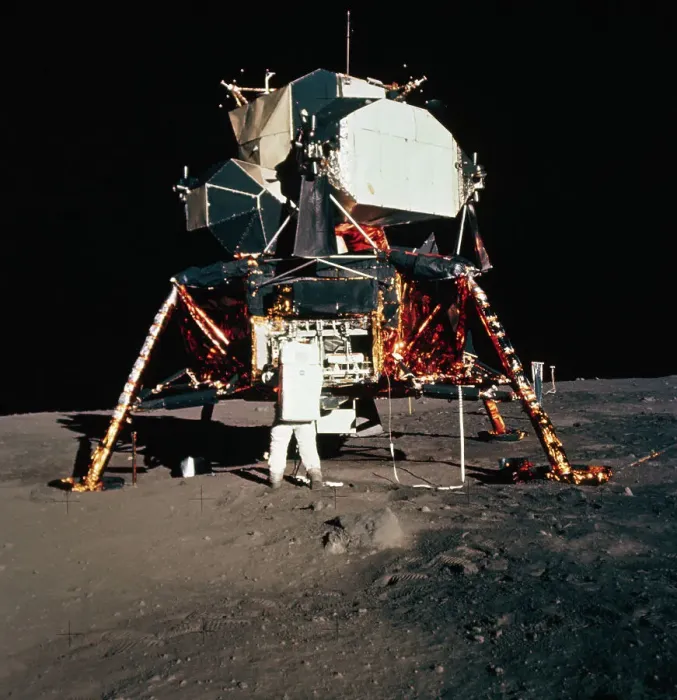 Framed Print : Buzz Aldrin Working with Lunar Module Framed Print : Buzz Aldrin Working with Lunar Module