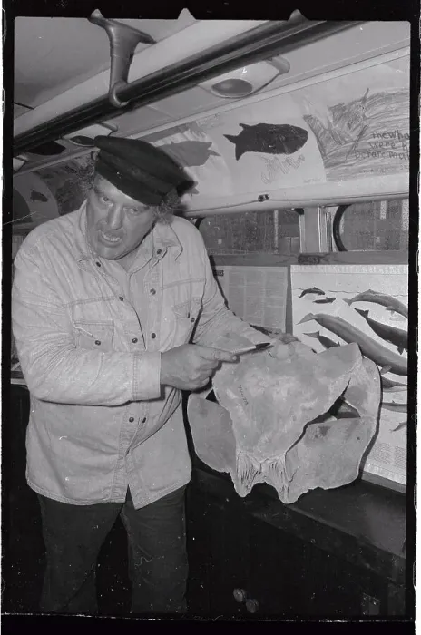 Framed Print : Byrd Baker Holding Whale Skeleton Framed Print : Byrd Baker Holding Whale Skeleton