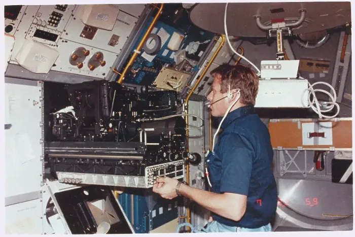 Framed Print : Byron K. Lichentenberg Operating Equipment for Space Module Experiment Framed Print : Byron K. Lichentenberg Operating Equipment for Space Module Experiment