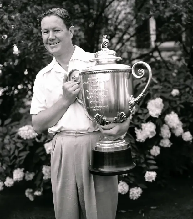 Framed Print : Byron Nelson Holding PGA Trophy Framed Print : Byron Nelson Holding PGA Trophy