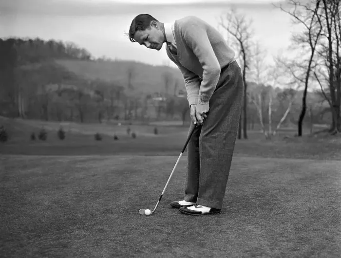 Framed Print : Byron Nelson Putting on Golf Course Framed Print : Byron Nelson Putting on Golf Course
