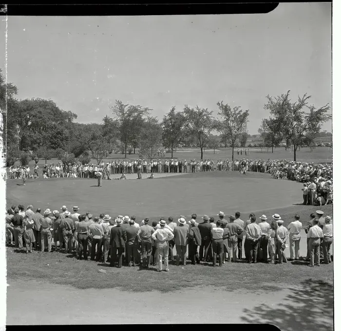 Framed Print : Byron Nelson Putting During Tournament